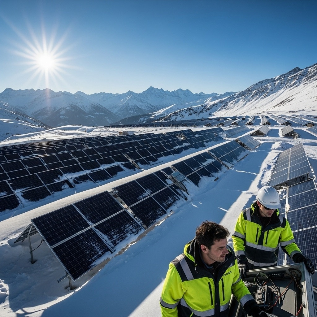 Alpine solar system in Canton Bern